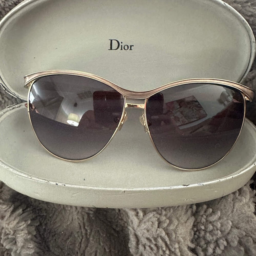 Dior Gold Cat-Eye Sunglasses